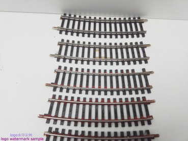 Märklin H0 AC 2233 5x gebogenes K-Gleis / R 424,6 / 15° = 1/2  / Kleber, Farbe, Rost