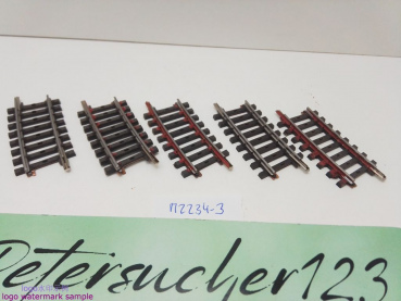 Märklin H0 AC 2234 5x gebogenes K-Gleis / R 424,6 / 7° 30'= 1/4 / Kleber, Farbe, Rost