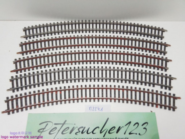 Märklin H0 AC 2241 5x gebogenes K-Gleis / R 553,9 / 30° = 1/1 / Kleber, Farbe