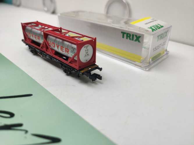 Mini Trix N DC 15289-05 / Einheitstaschenwagen / Sdgkms 707 / DB AG / Tankcontainern „VOTG TANKTAINER“ / OVP