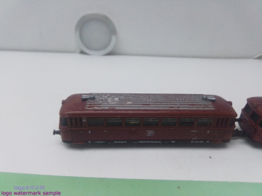 Trix N DC 989731/982776 Schienenbus mit Beiwagen / Rot / DB