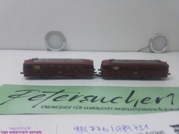 Trix N DC 989731/982776 Schienenbus mit Beiwagen / Rot / DB