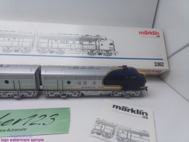 MÄRKLIN H0 AC 3362 Diesellok EMD F7 Santa Fe 3-Teilig / Analog / OVP