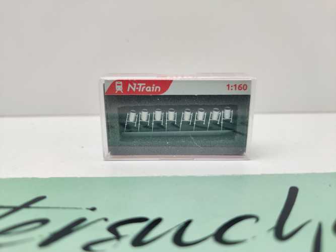 N-Train N 211015 Abfalleimer Metall silbern 8 Stck / unbenutzt / 1:160 / OVP