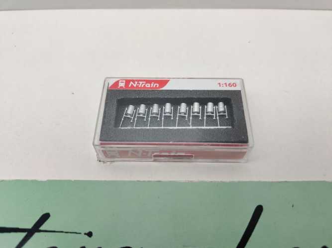 N-Train N 211015 Abfalleimer Metall silbern 8 Stck / unbenutzt / 1:160 / OVP