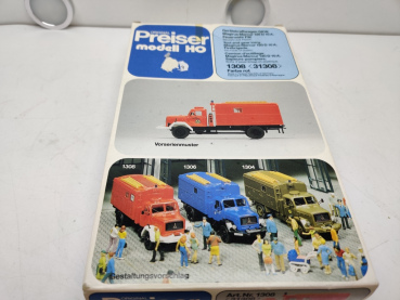 Preiser H0 / 1:87 / 1308 Gerätekraftwagen GKW Magirus / Feuerwehr / Bausatz / OVP
