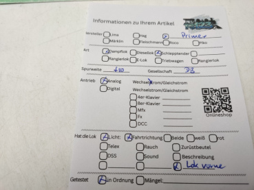 Primex  H0 AC3191  / BR23 105 Dampflok Schlepptender / DB / Analog / OVP