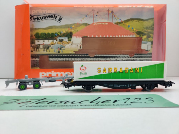 Primex H0 AC 4585 Zirkuswelt 2 "Sarrasani" Containerwagen + LKW / OVP
