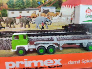 Primex H0 AC 4585 Zirkuswelt2 "Sarrasani" Containerwagen + LKW / OVP ungeöffnet