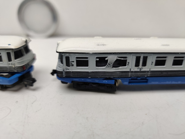 PIKO N DC 5/0649 Triebwagen + Beiwagen / Analog / Blau / Silber