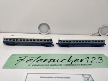 PIKO N DC 5/0649 Triebwagen + Beiwagen / Analog / Blau / Silber