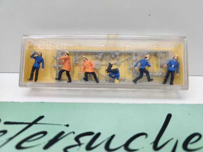 Preiser H0 4201 Figuren-Set "Feuerwehrmänner" / 6 Figurinen / OVP
