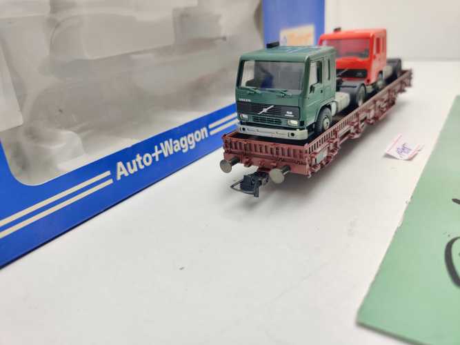 Roco H0 DC 1905 Rungenwagen Kbs442 "2 LKW-Zugmaschinen" / NEM / DB / OVP