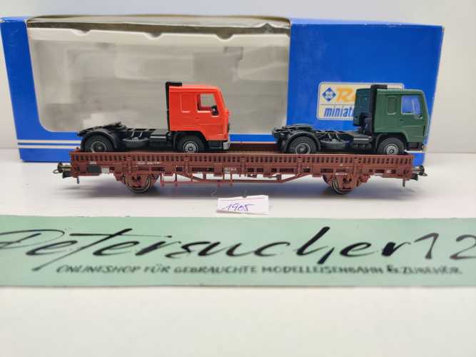 Roco H0 DC 1905 Rungenwagen Kbs442 "2 LKW-Zugmaschinen" / NEM / DB / OVP