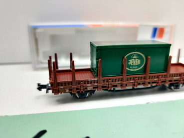 Roco N DC 25914 Rungenwagen mit Container "Jever Pilsener" Kbs442 / DB / OVP