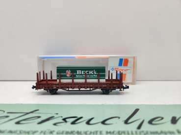 Roco N DC 25915 Rungenwagen mit Wechselpritsche "Becks Bier" Kbs442 / DB / OVP