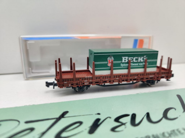 Roco N DC 25915 Rungenwagen mit Wechselpritsche "Becks Bier" Kbs442 / DB / OVP