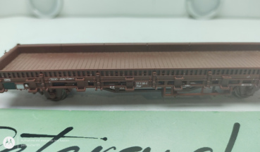 Roco H0 DC 3355598-0 Niederbordwagen Rungenwagen / braun / Nem / UiC