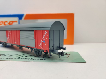 Roco H0 DC 46281 gedeckter Güterwagen "ptt Post" Hbbkkss / NEM / NS / OVP