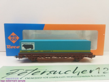 ROCO H0 DC 46307 Rungenwagenwagen Container "Scotch beef" / Kbgs442 / NEM / OVP