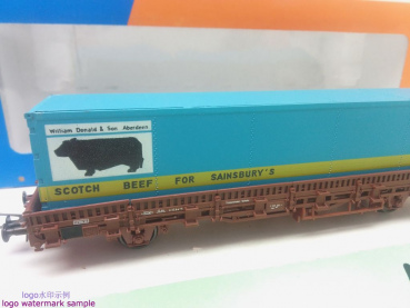 ROCO H0 DC 46307 Rungenwagenwagen Container "Scotch beef" / Kbgs442 / NEM / OVP