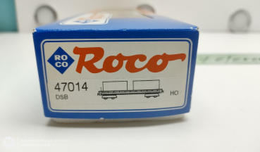 Roco H0 47014 / 4- Achser Taschenwagen mit 2 Containern (Ceres Strong Ale) / DSB / OVP