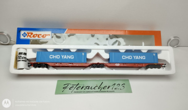 Roco H0 DC 47105  Doppel-Tragwagen "CHO YANG" / CP / OVP