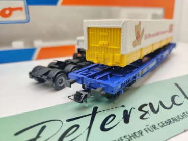 Roco H0 DC 48013 Taschenwagen „Steiff" + Zugmaschine / Sdkms707 / NEM / DB / OVP