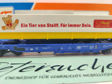 Roco H0 DC 48013 Taschenwagen „Steiff" + Zugmaschine / Sdkms707 / NEM / DB / OVP