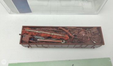 Roco H0 AC 66096/1 offener Güterwagen Ladegut geklebt / ÖBB / Braun / OVP