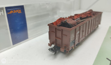 Roco H0 AC 66096/1 offener Güterwagen Ladegut geklebt / ÖBB / Braun / OVP