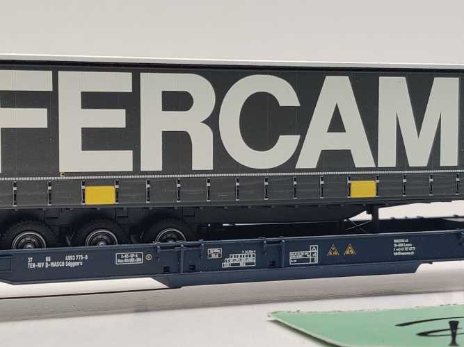 ROCO H0 DC 67412 Doppeltaschen-Gelenkwagen "FERCAM" Sdggmrs / NEM / [P]