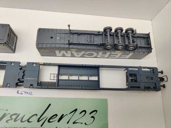 ROCO H0 DC 67412 Doppeltaschen-Gelenkwagen "FERCAM" Sdggmrs / NEM / [P]