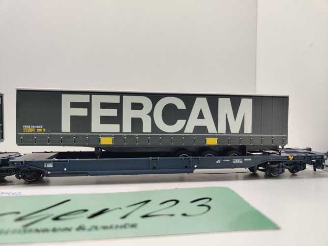 ROCO H0 DC 67412 Doppeltaschen-Gelenkwagen "FERCAM" Sdggmrs / NEM / [P]
