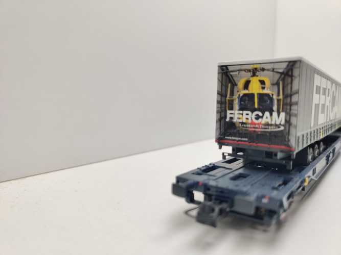 ROCO H0 DC 67412 Doppeltaschen-Gelenkwagen "FERCAM" Sdggmrs / NEM / [P]