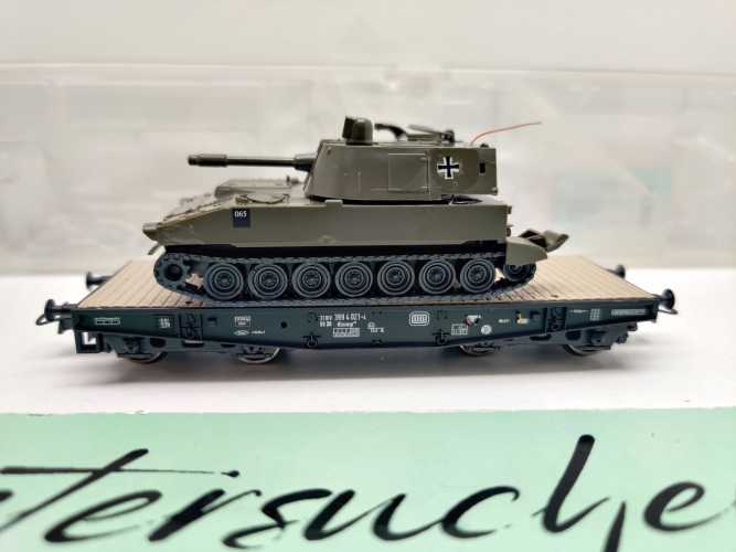 Roco H0 DC 67475 Schwerlastwagen Rlmmp Panzerhaubize M108 Antenne / NEM / DB / OVP
