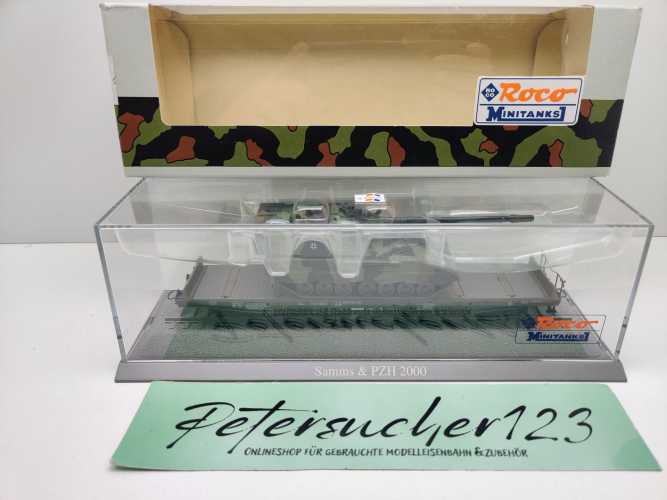 Roco H0 DC 866 Schwerlastwagen Samms Panzerhaubitze PzH2000 / NEM / DB / OVP
