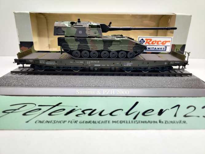 Roco H0 DC 866 Schwerlastwagen Samms Panzerhaubitze PzH2000 / NEM / DB / OVP