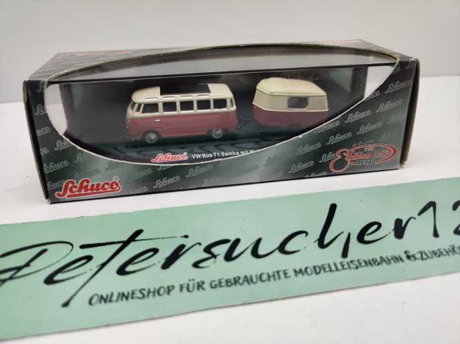 Schuco H0 21690 VW Bus T1 Samba Wohnanhänger Hymer Eriba / 1:87 / OVP
