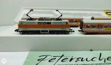Mini Trix N DC 1027 S-Bahn Zug Lok + 3 Anhänger mit Licht / OVP / Analog