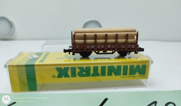 Mini Trix  N DC 3587 Rungenwagen Ladegut lose Braun DB OVP