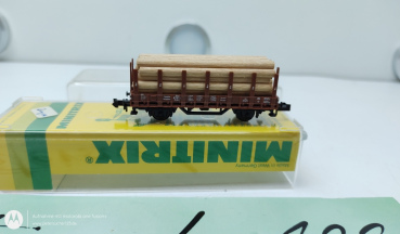 Mini Trix  N DC 3587 Rungenwagen Ladegut lose Braun DB OVP