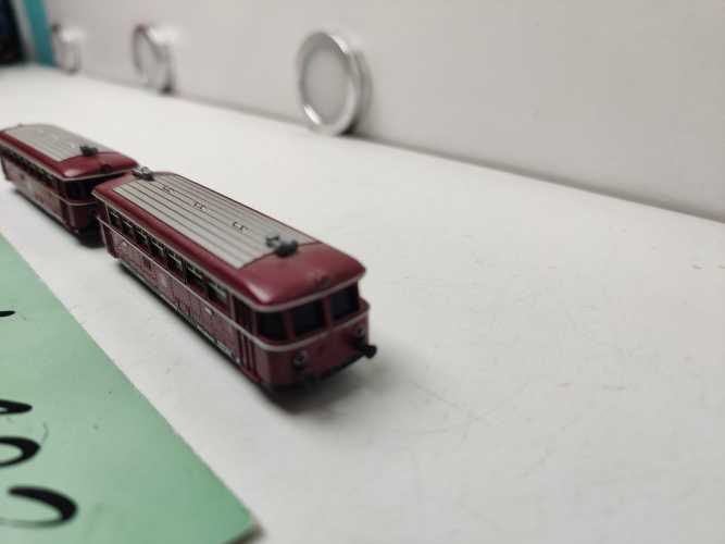 Trix N DC VT95+96 / Schienenbus + Beiwagen / Rot / DB / Umbau DCC