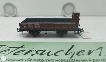 Trix H0 AC 23588 Niederbordwagen ohne Rungen mit Bremserhaus / NEM / DRG