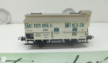 Trix H0 AC 3646 gedeckter Güterwagen mit Bremserhaus "Hackerbräu" / DRG