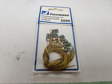 Viessmann H0 6007 Hausbeleuchtung mit 1 LED gelb / 10 Stück / OVP