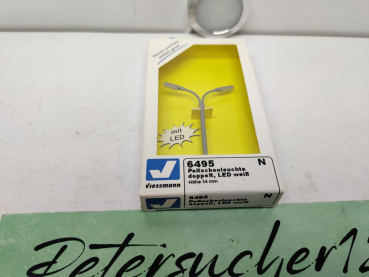 Viessmann N DC 6495 Peitschenleuchte doppelt / Led weiß / Höhe 54 mm / OVP