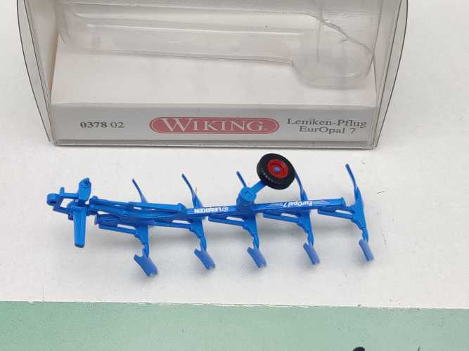 Wiking H0 0378 02 Landw. Anhänger "Lemken-Pflug EurOpal 7" / 1:87 / OVP