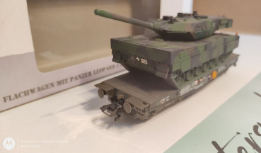 4MFOR H0 AC 48711 Flachwagen mit Panzer Leopard 2 A6 / Metall / K / BW / OVP