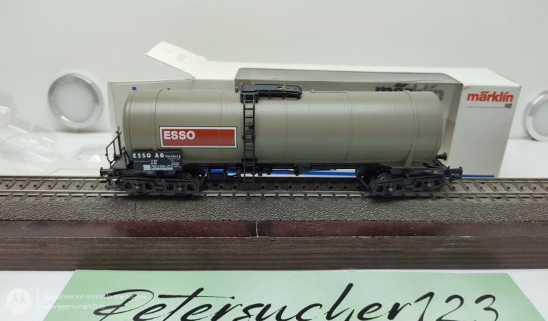 Märklin H0 4754  Kesselwagen ESSO 4-Achser Grau DB Weiße OVP